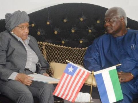 Presidents Ernest Koroma (Koroma) Ellen Johnson-Sirleaf (Liberia)